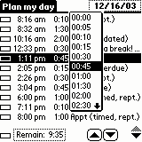 PlanMyDay - Setting the duration