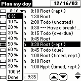 PlanMyDay - Setting the progress