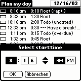 PlanMyDay - Setting the Starttime